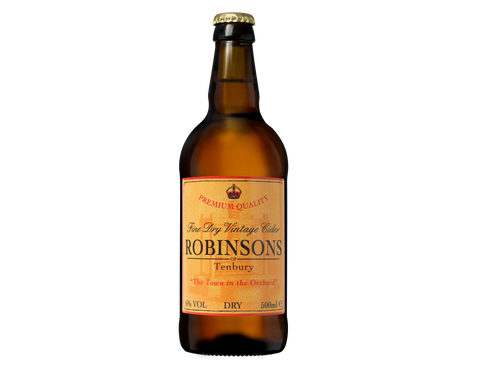 A 500ml bottle of Robinsons Fine Dry Vintage Cider